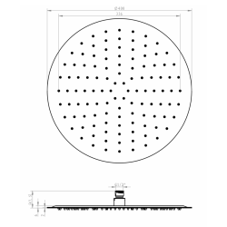 SLIM deszczownia Ø 400mm, stal nierdzewna polerowana