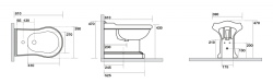 RETRO bidet 39x61cm, czarny mat