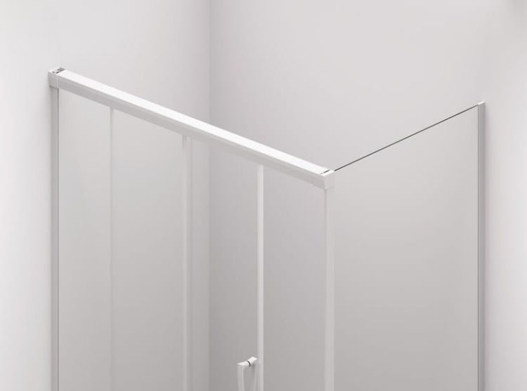 Eleganckie drzwi przesuwane z system „Soft open-close” ułatwiającymi płynne i ciche funkcjonowanie Cadura White Line biały mat