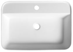 BRAHEA umywalka półwysuwana, Rockstone, 55x39 cm, biały mat