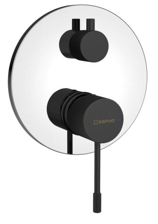 Przejdź do produktu SOLARIS bateria prysznicowa podtynkowa, 2 wyjścia, chrom/czarny mat