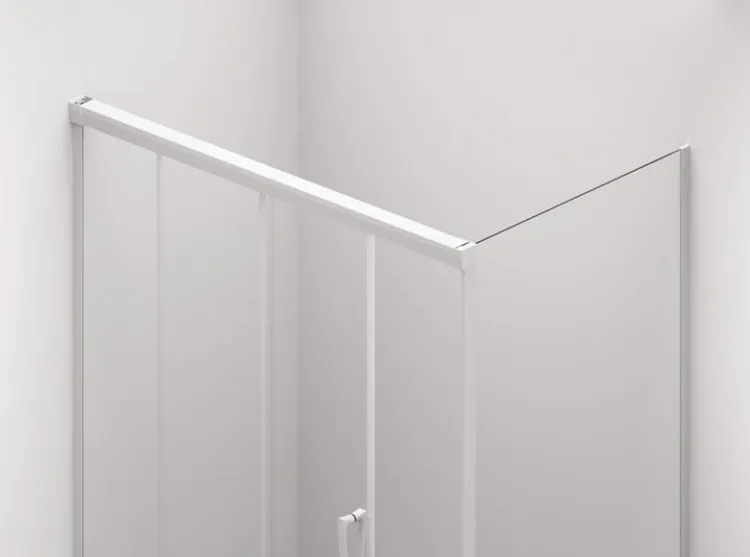 Eleganckie drzwi przesuwane z system „Soft open-close” ułatwiającymi płynne i ciche funkcjonowanie Cadura White Line biały mat