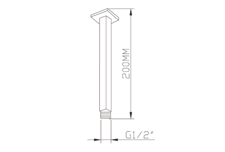 Przejdź do produktu Ramię prysznicowe, kwadratowy, 200mm, złoto mat