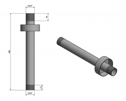 Ramię deszczowni, 200mm złoto mat