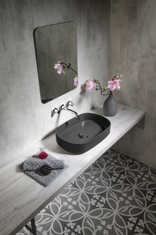 Przejdź do produktu INFINITY OVAL umywalka ceramiczna nablatowa 55x36cm, antracyt