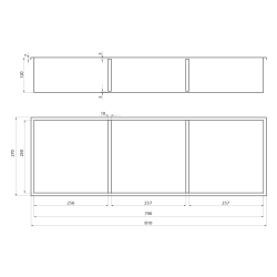 INSERTA półka wpuszczana, 510x270 mm, stal nierdzewna, antracyt