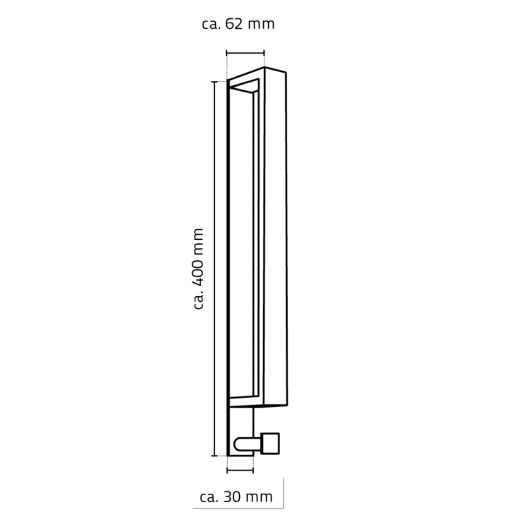 STYLE wieszak na ręczniki 400x30mm, czarny mat