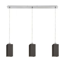 LIZ III 80 wisząca czarna szkło/chrom 230V LED E27 3x11W