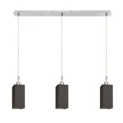 LIZ III 80 wisząca czarna szkło/chrom 230V LED E27 3x11W