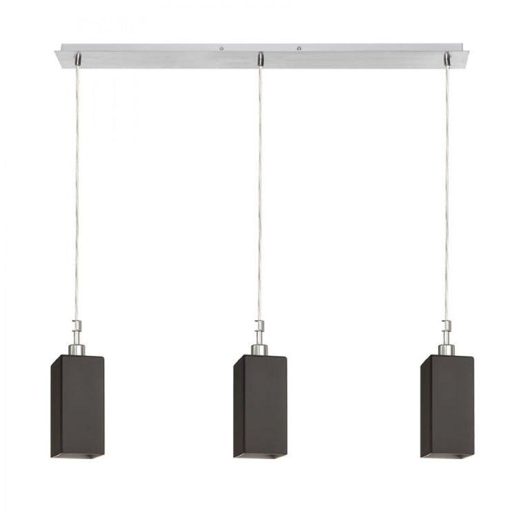 LIZ III 80 wisząca czarna szkło/chrom 230V LED E27 3x11W