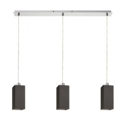 LIZ III 80 wisząca czarna szkło/nikiel mat 230V LED E27 3x11W