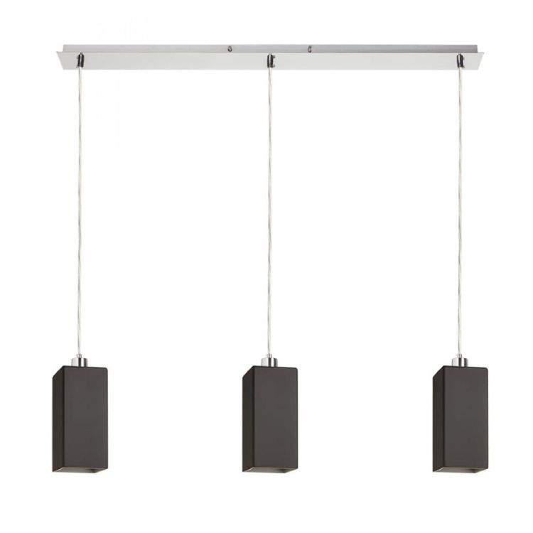 LIZ III 80 wisząca czarna szkło/nikiel mat 230V LED E27 3x11W