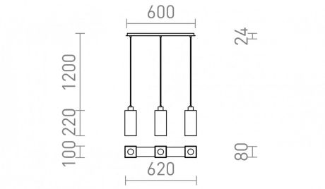 Przejdź do produktu LIZ III 60 wisząca czarna szkło/chrom 230V LED E27 3x15W
