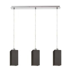 LIZ III 60 wisząca czarna szkło/nikiel mat 230V LED E27 3x11W