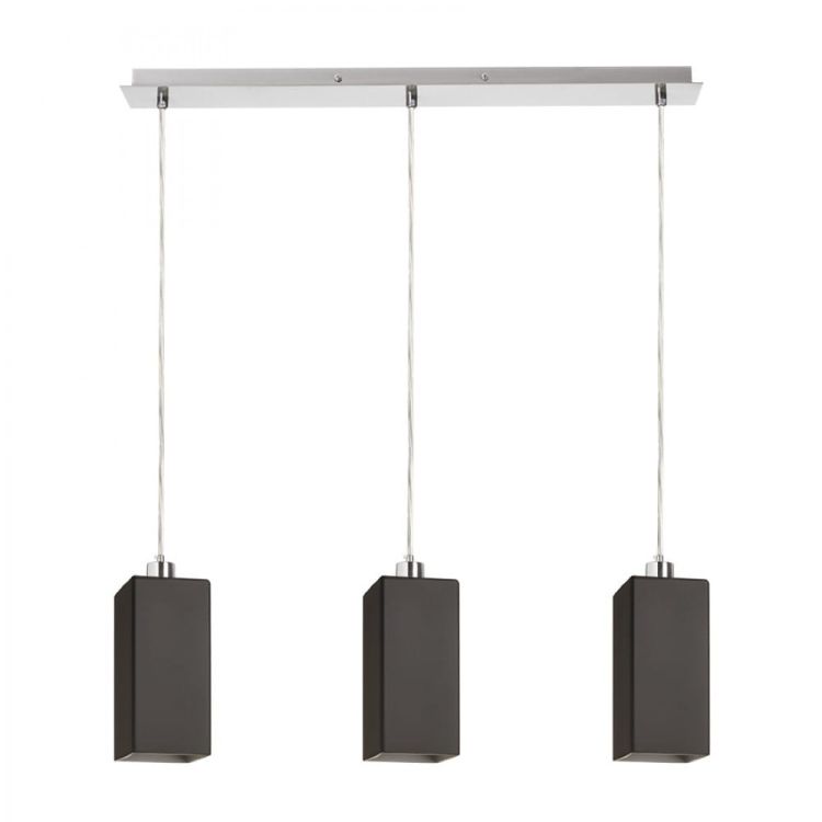 LIZ III 60 wisząca czarna szkło/nikiel mat 230V LED E27 3x11W
