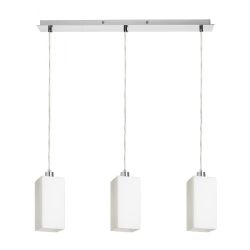LIZ III 60 wisząca szkło opalowe/chrom 230V LED E27 3x11W