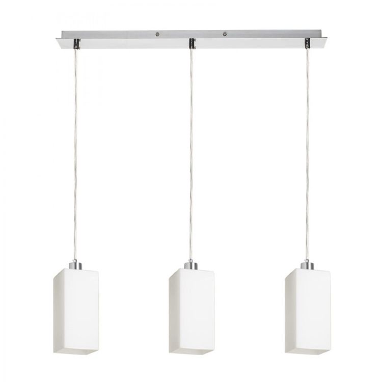LIZ III 60 wisząca szkło opalowe/chrom 230V LED E27 3x11W