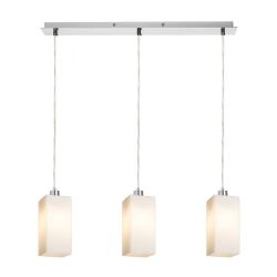 LIZ III 60 wisząca szkło opalowe/chrom 230V LED E27 3x11W