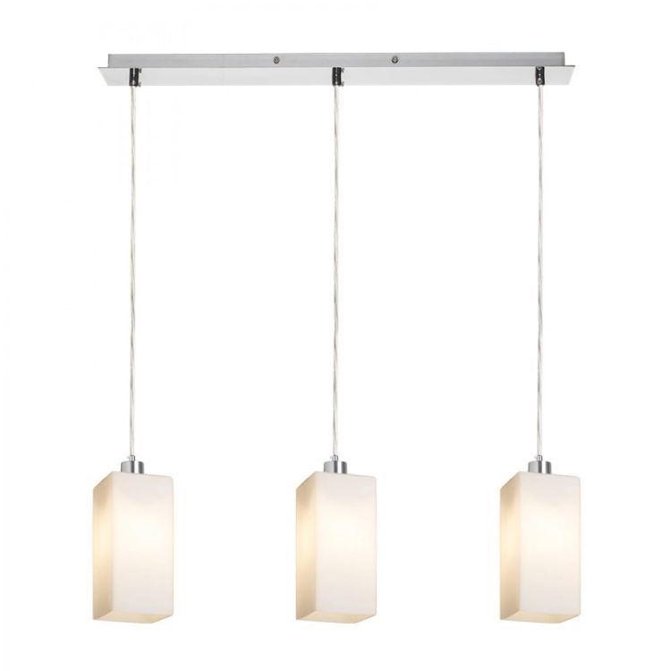 LIZ III 60 wisząca szkło opalowe/chrom 230V LED E27 3x11W
