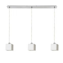 DADOS III 80 wisząca szkło opalowe/chrom 230V LED E27 3x11W
