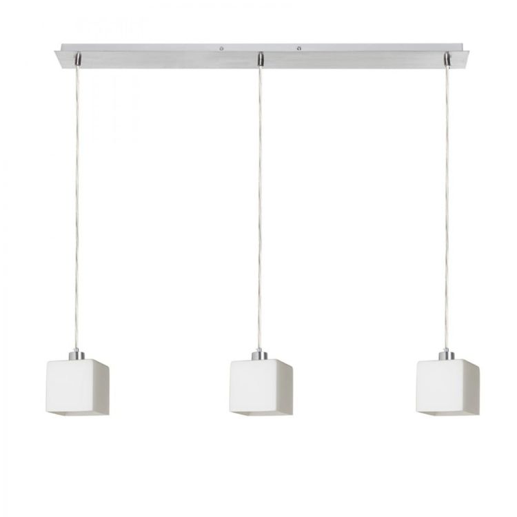 DADOS III 80 wisząca szkło opalowe/chrom 230V LED E27 3x11W
