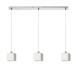 DADOS III 80 wisząca szkło opalowe/nikiel mat 230V LED E27 3x11W