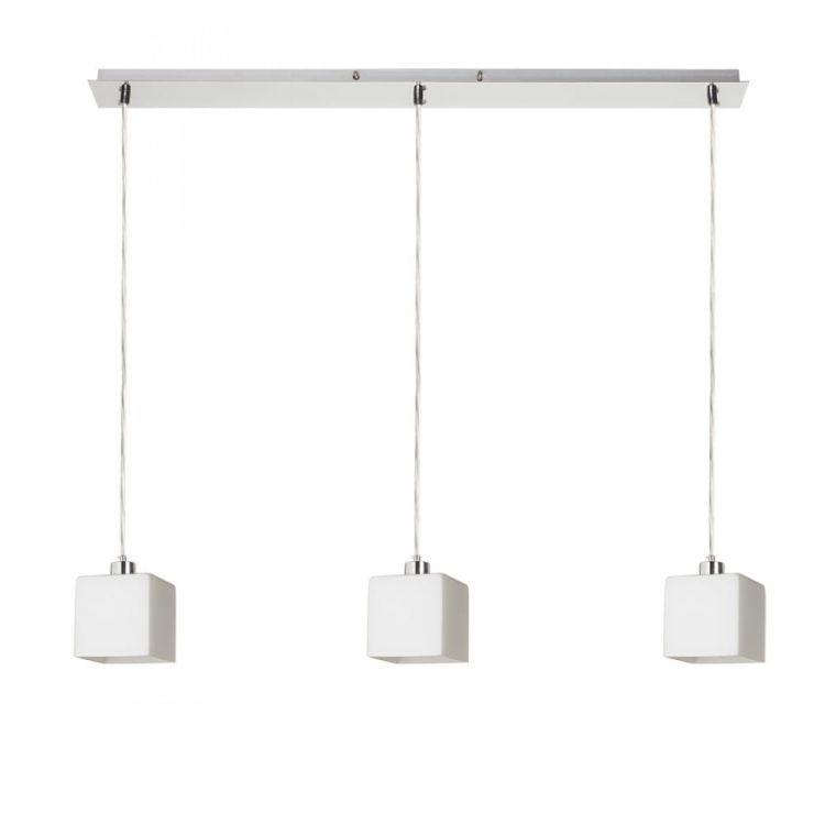DADOS III 80 wisząca szkło opalowe/nikiel mat 230V LED E27 3x11W