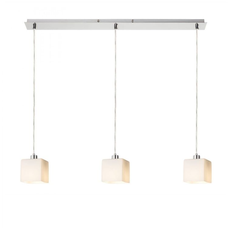 DADOS III 80 wisząca szkło opalowe/nikiel mat 230V LED E27 3x11W