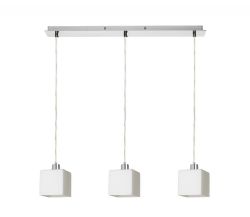 DADOS III 60 wisząca szkło opalowe/chrom 230V LED E27 3x11W