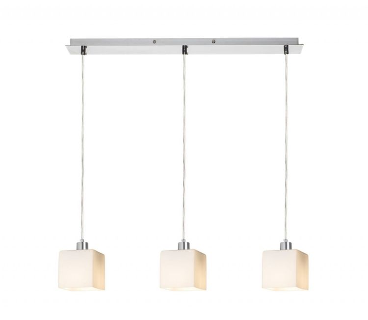 DADOS III 60 wisząca szkło opalowe/chrom 230V LED E27 3x11W