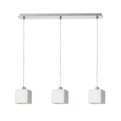DADOS III 60 wisząca szkło opalowe/nikiel mat 230V LED E27 3x11W