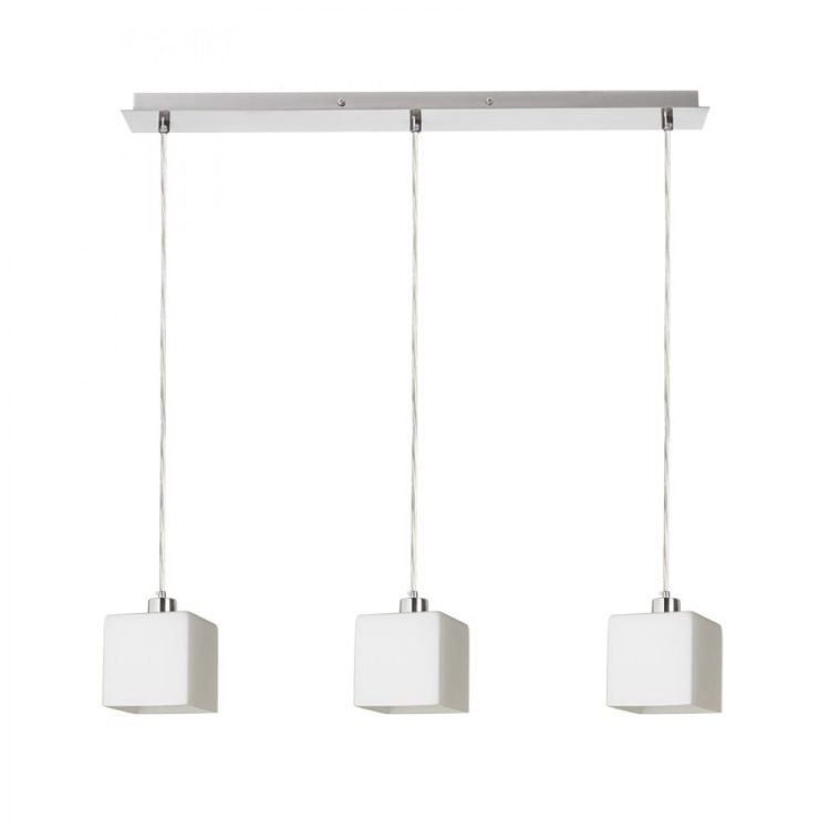 DADOS III 60 wisząca szkło opalowe/nikiel mat 230V LED E27 3x11W