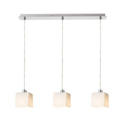 DADOS III 60 wisząca szkło opalowe/nikiel mat 230V LED E27 3x11W