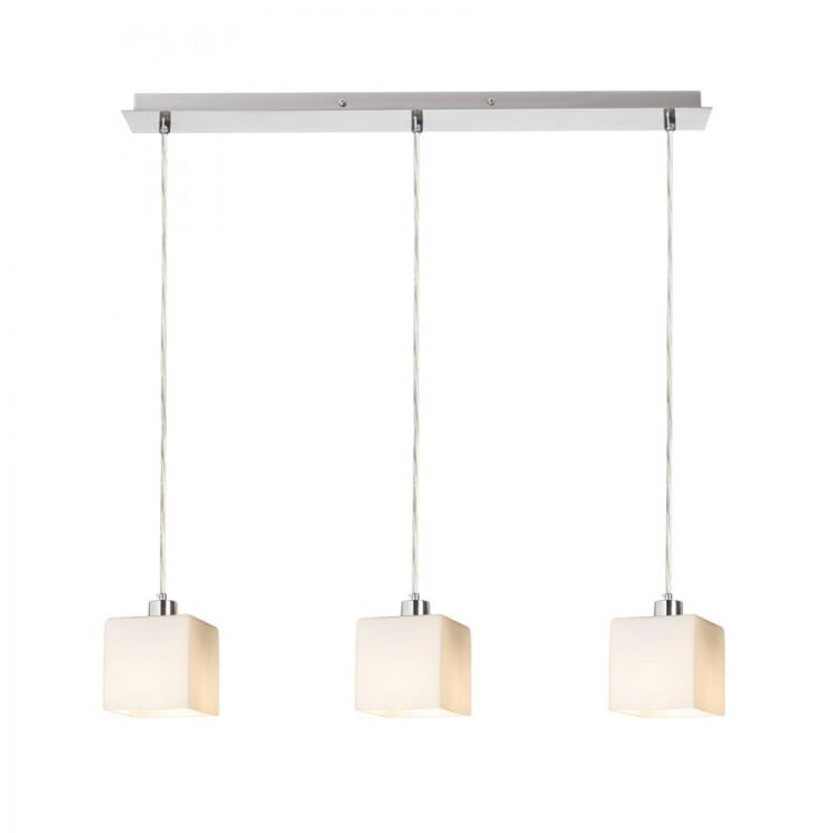 DADOS III 60 wisząca szkło opalowe/nikiel mat 230V LED E27 3x11W