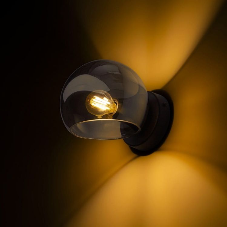 SOLARIS natynkowa szkło przydymione/czarna 230V LED E14 7W