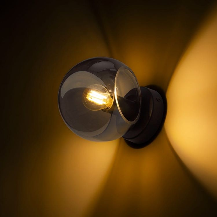 SOLARIS natynkowa szkło przydymione/czarna 230V LED E14 7W