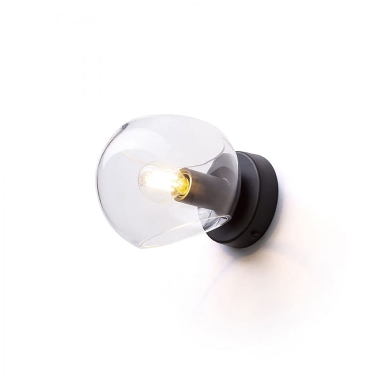 SOLARIS natynkowa szkło przezroczyste/czarna 230V LED E14 7W