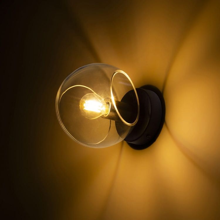 SOLARIS natynkowa szkło przezroczyste/czarna 230V LED E14 7W