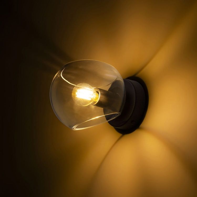 SOLARIS natynkowa szkło przezroczyste/czarna 230V LED E14 7W
