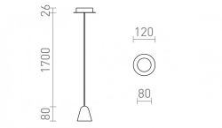 STIG wisząca czarna  230V LED 6.8W 34°  3000K