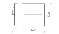 BOBO SQ ścienna antracyt  230V LED 3W IP65  3000K