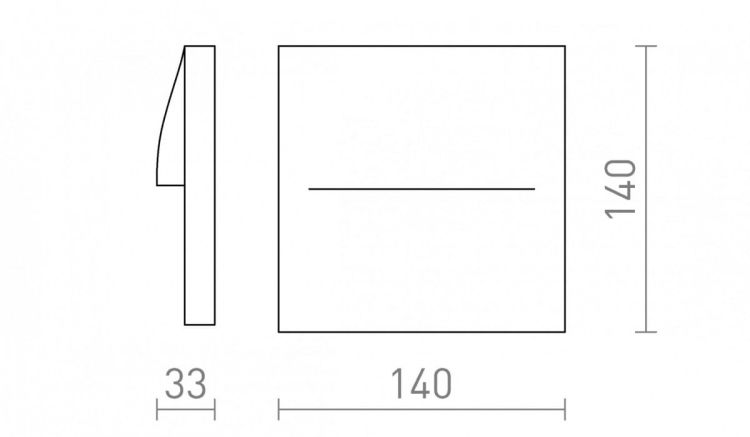 BOBO SQ ścienna antracyt  230V LED 3W IP65  3000K