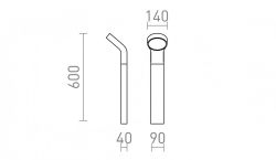 ELIA podłogowa antracyt  230V LED 9W IP44  3000K
