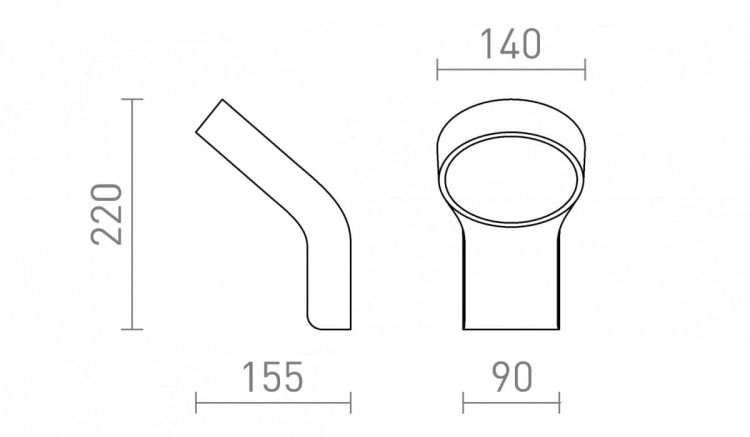 ELIA ścienna antracyt  230V LED 9W IP44  3000K