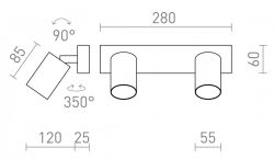 DUDE II natynkowa biała 230V LED GU10 2x9W