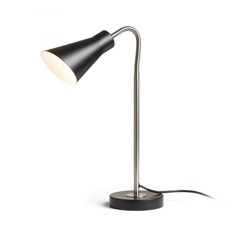 ANIKA stołowa czarna matowa nikiel mat 230V E27 40W
