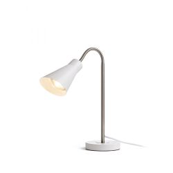 ANIKA stołowa biała matowa nikiel mat 230V E27 40W
