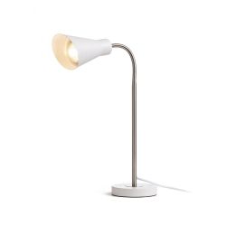 ANIKA stołowa biała matowa nikiel mat 230V E27 40W