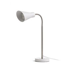 ANIKA stołowa biała matowa nikiel mat 230V E27 40W