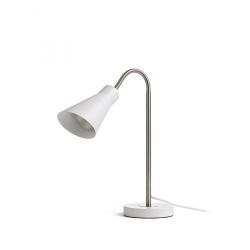 ANIKA stołowa biała matowa nikiel mat 230V E27 40W